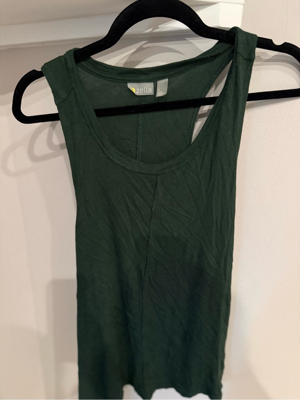 Zella Dark Green Ribbed Racerback Tank